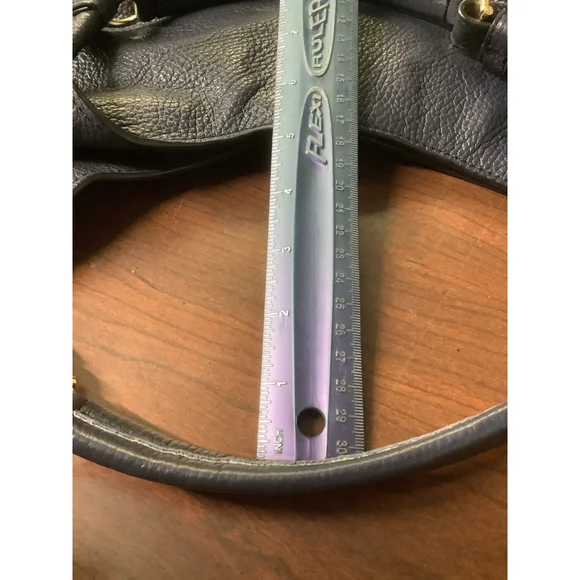 Draper James Navy Leather Tote Bag Very Beautiful Bag - Picture 11 of 11